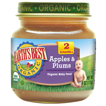 Earth's Best Baby Foods Baby Apple/Plum (12x4OZ )