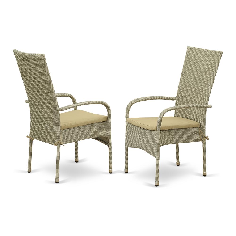 Wicker Patio Chair Natural Linen, OSLC103A