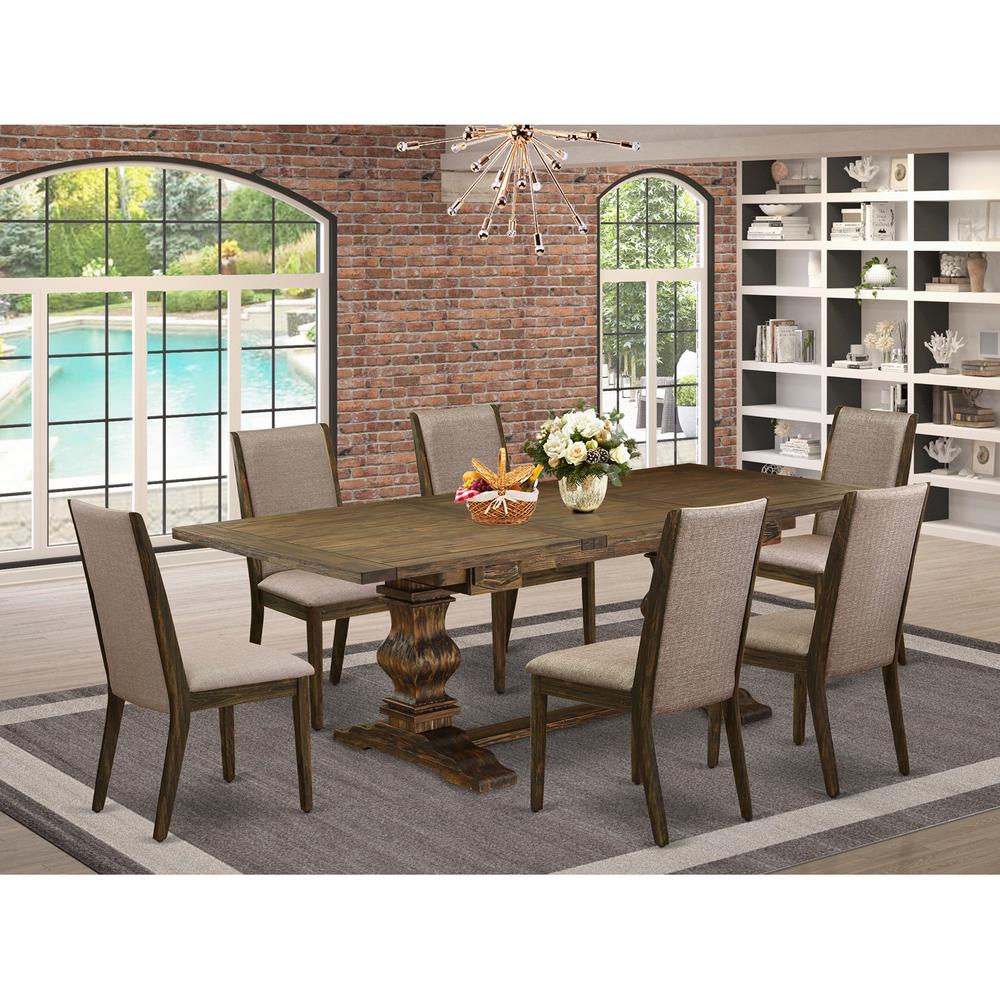 Table Top- Table Pedestal Parson Chairs, LALA7-77-16