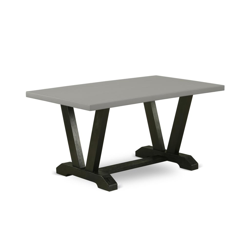 Dining Table Wire brushed Black & Cement, VT696