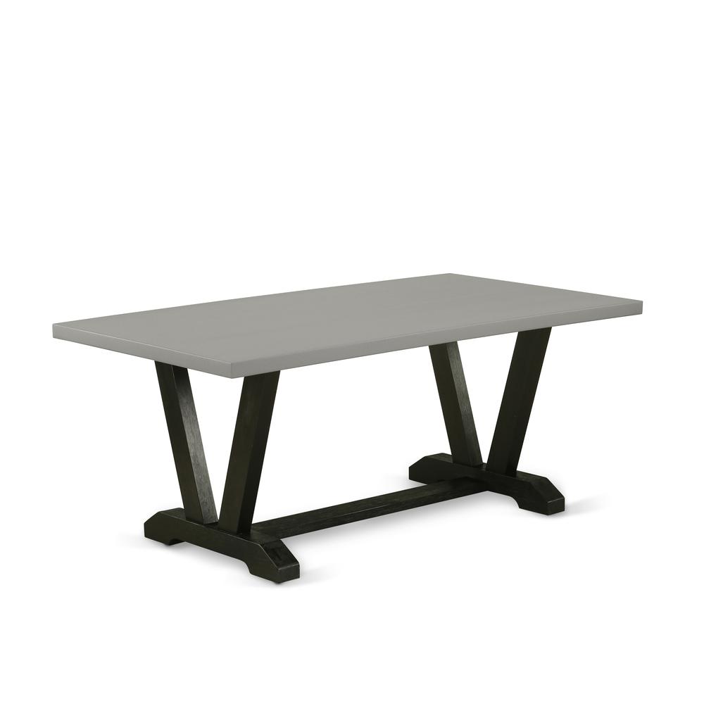Dining Table Wire brushed Black & Cement, VT697
