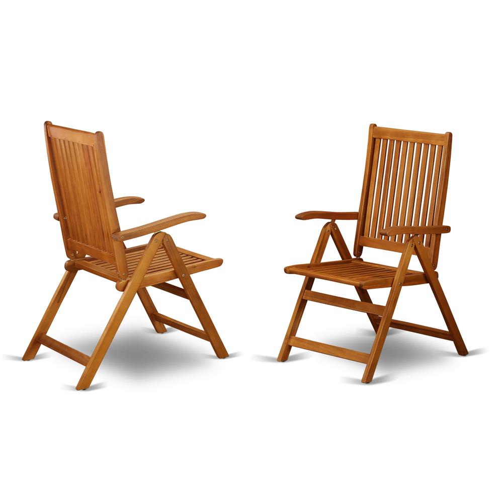Wooden Patio Chair Natural Oil set of 2 , BCNC5NA