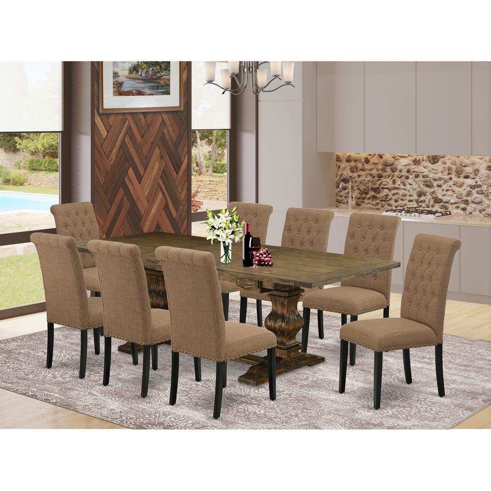 Table Top- Table Pedestal Parson Chairs, LABR9-71-17