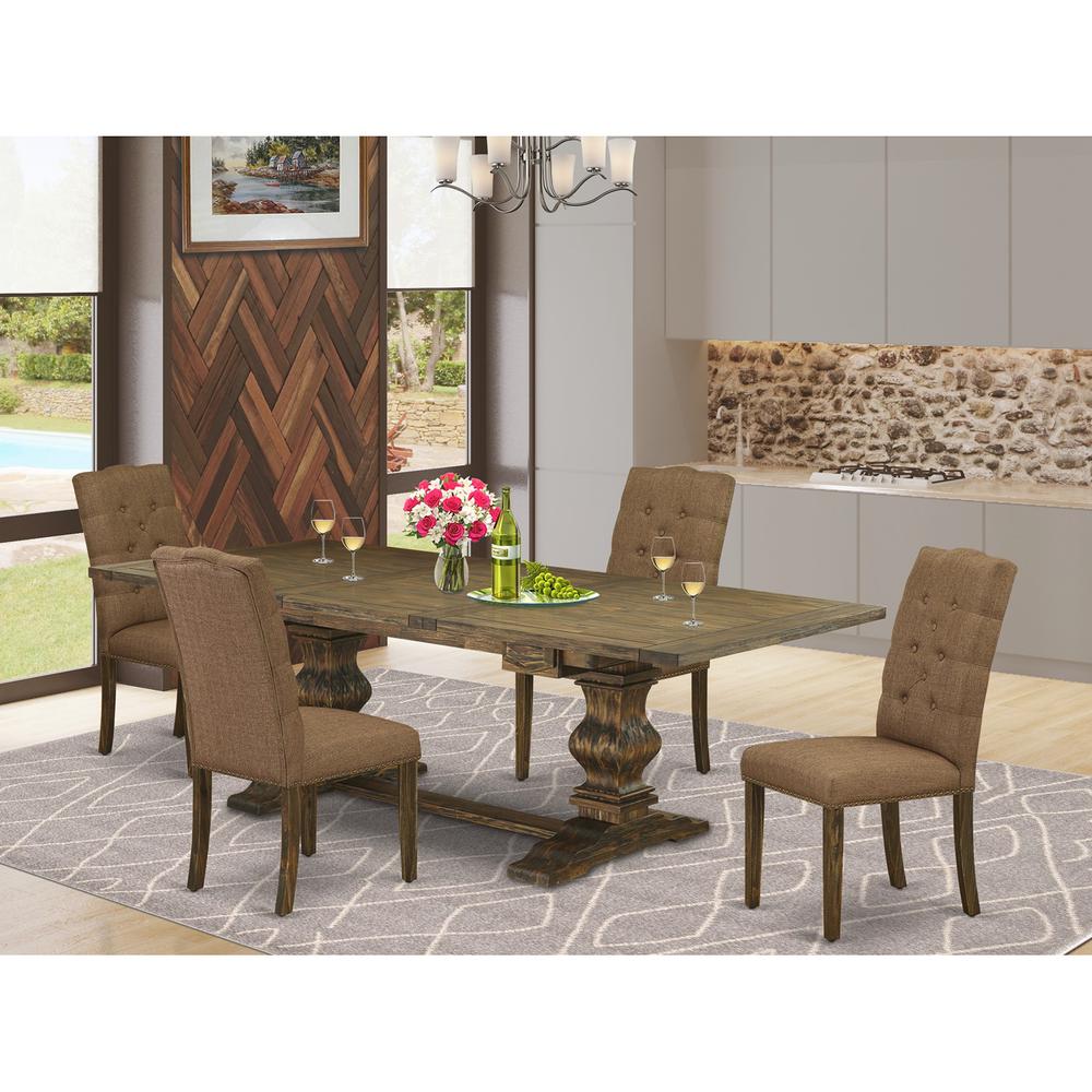 Table Top- Table Pedestal Parson Chairs, LAEL5-77-18