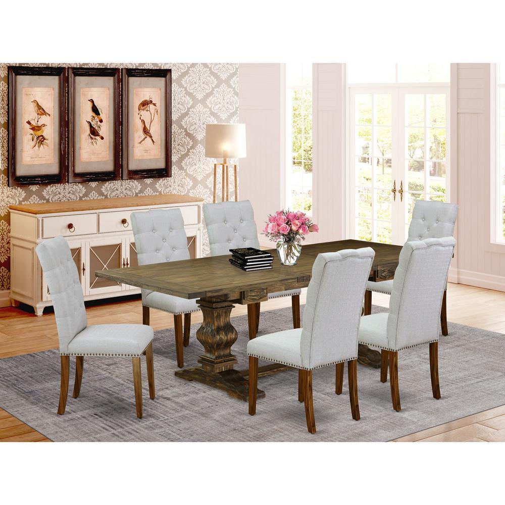 Table Top- Table Pedestal Parson Chairs, LAEL7-78-05