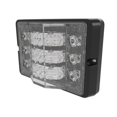 DIRECTIONAL LED: TRIPLE STACK DUAL COLOR CENTER 180 DEGREE WARNING WHITE FLOOD OUTER, AMBER/RED