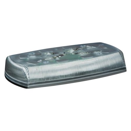 LED MINIBAR: REFLEX, 15IN, 12-24VDC, 18 FLASH PATTERNS, CLEAR DOME, AMBER/CLEAR
