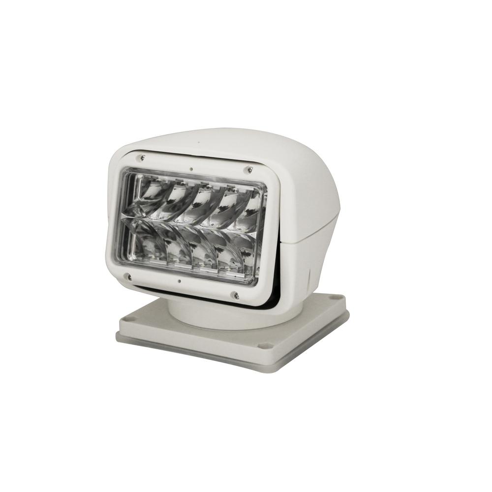 Remote Spotlight: LED (10), Spot Beam, 135Deg Tilt Range, Dual Control, Square, 12-24Vdc, White