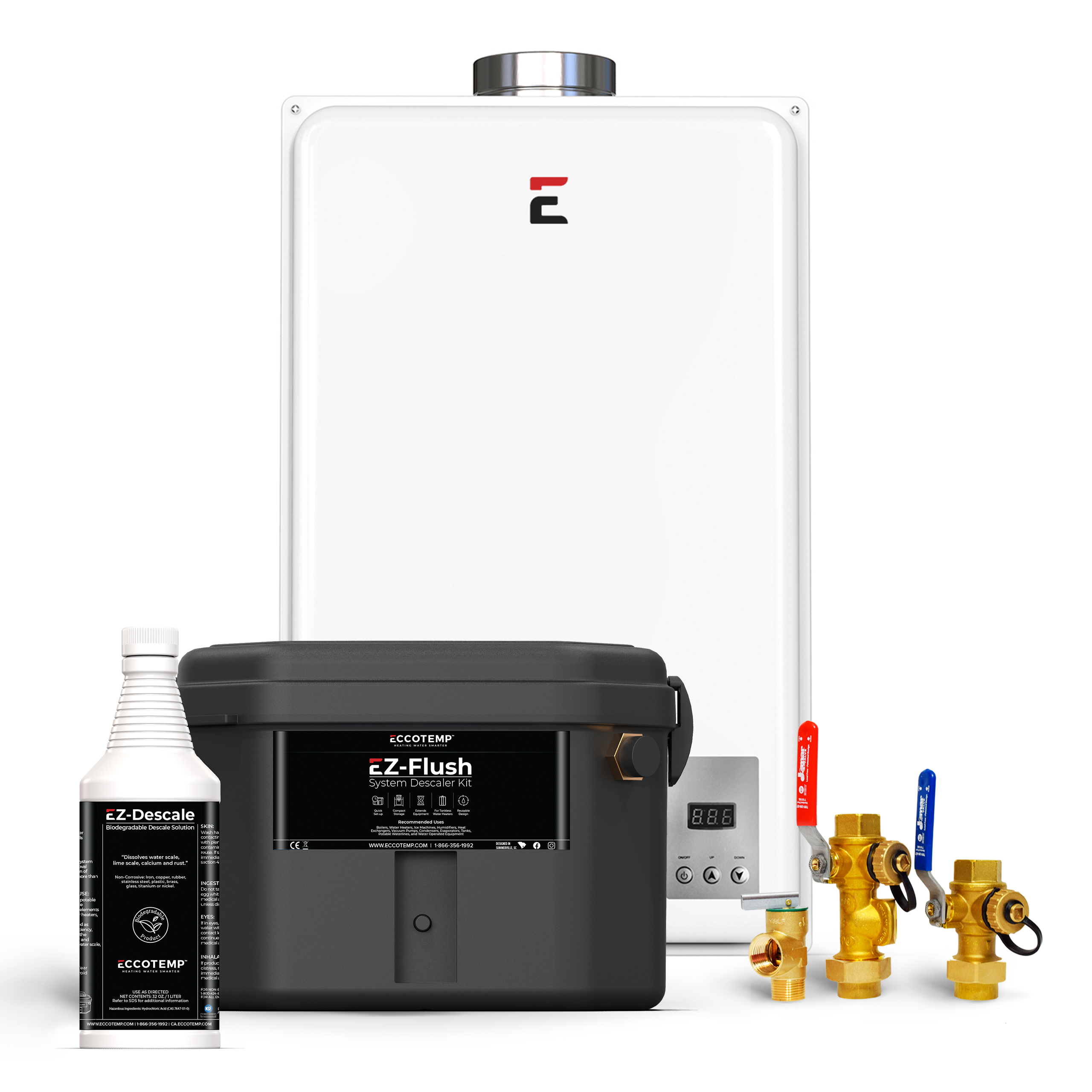 Eccotemp 45HI Indoor 6.8 GPM Natural Gas Tankless Water Heater Service Kit Bundle