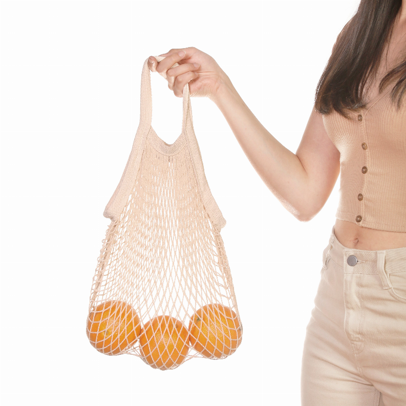 Natural Cotton Netted Hand Bag