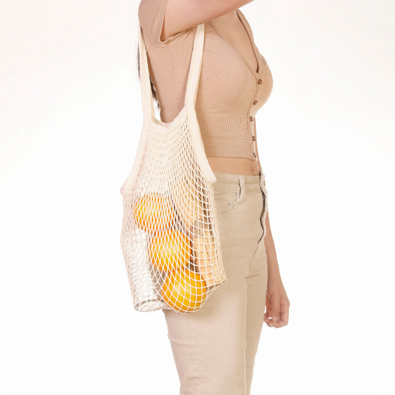 Natural Cotton Netted Shoulder Bag
