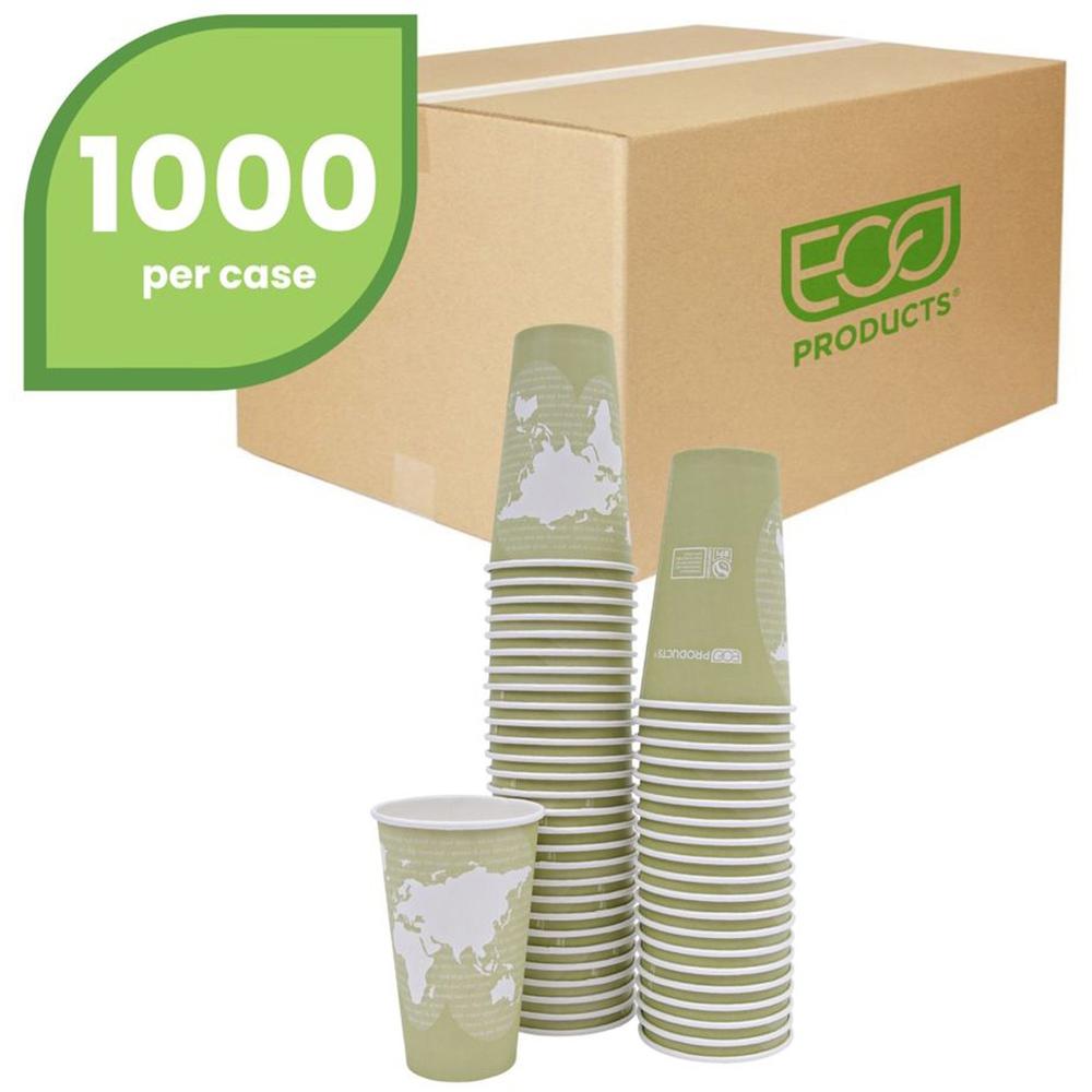 World Art 16-oz. Compostable Hot Cups, 1,000 Cups 