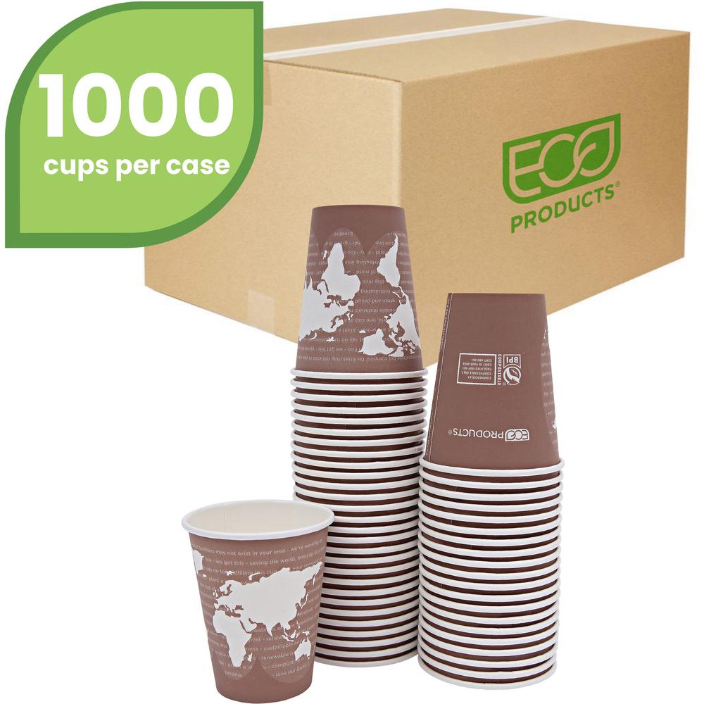 World Art 8-oz. Compostable Hot Cup, 1,000 Cups 