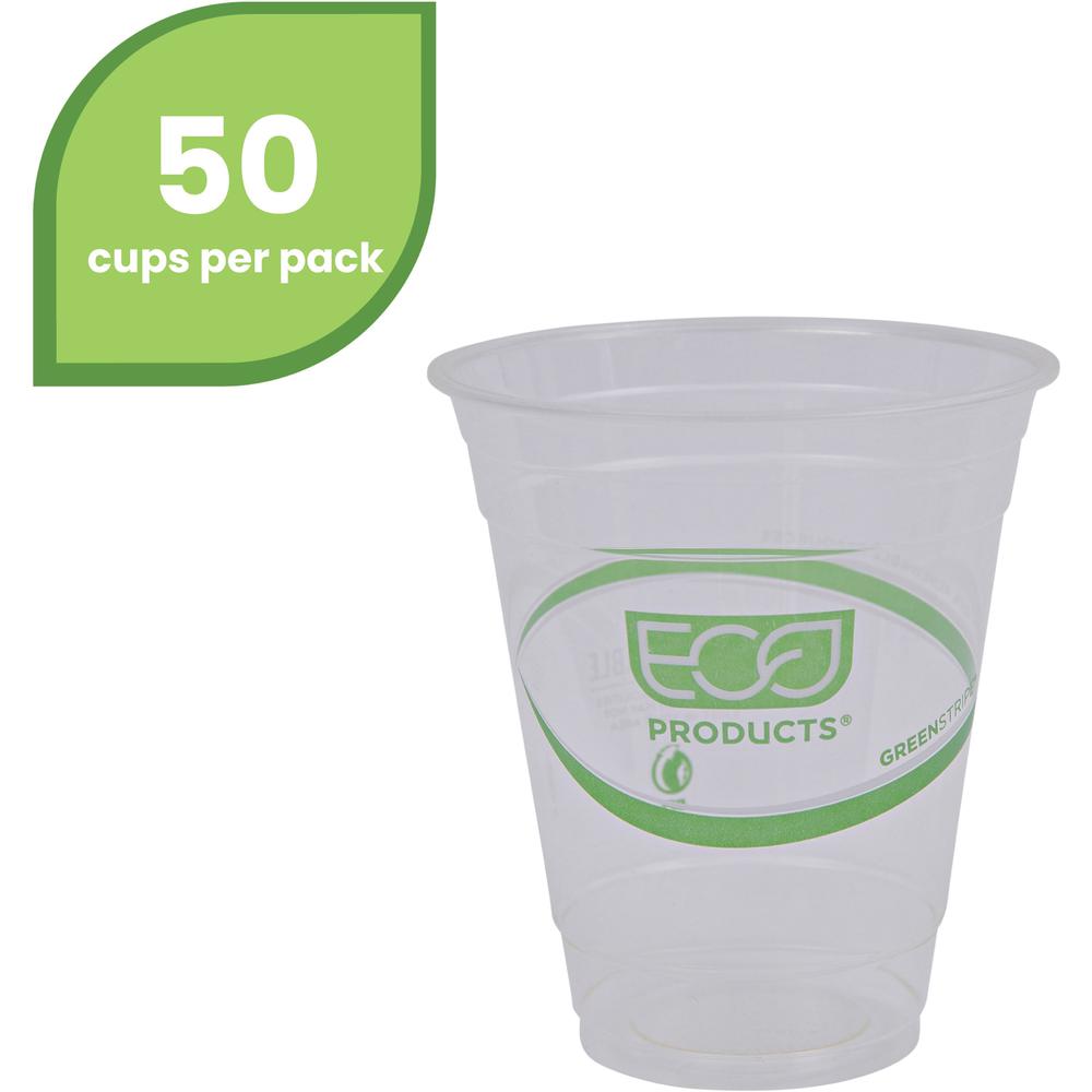 12-oz. GreenStripe Compostable Plastic Cups, 1,000 Cups 