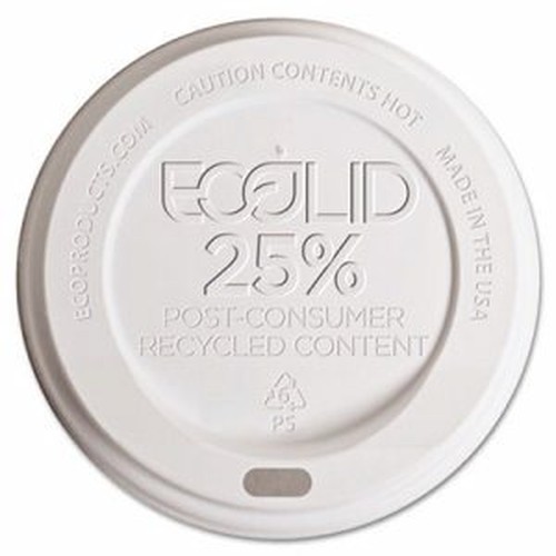 Eco-Products Evolution World Hot Cup Lids - Polystyrene - 1000 / Carton - White