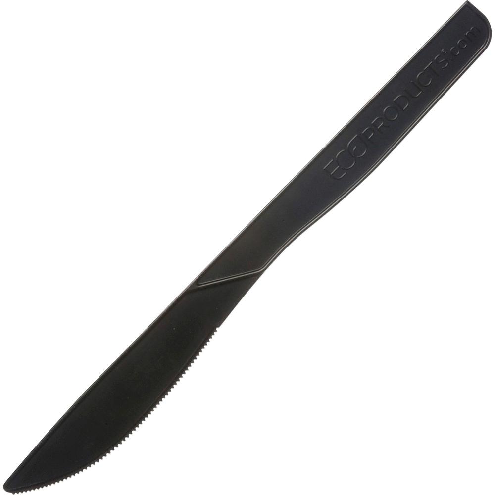 Eco-Products 6" Recycled Polystyrene Knives - 20/Carton - Polystyrene - Black