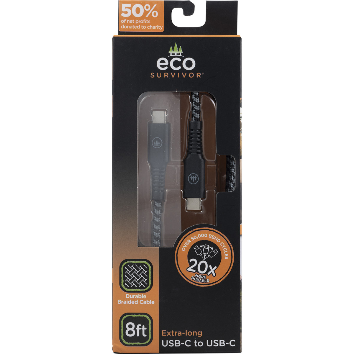 EcoSurvivor USB-C to USB-C 8ft Cable