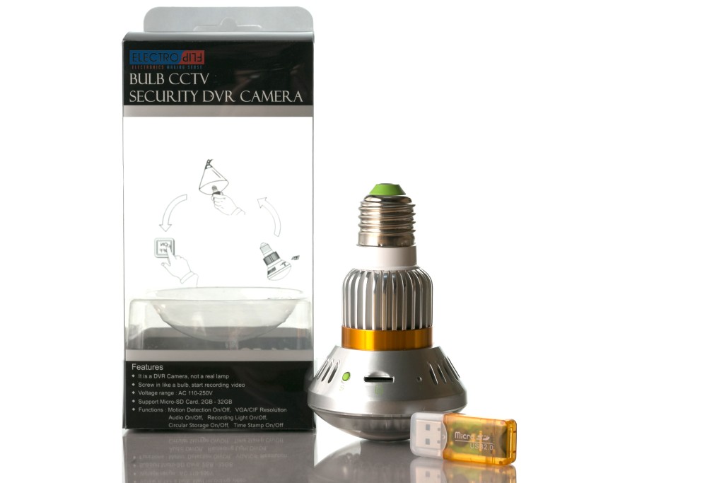 Digital Garden Fake Light Bulb Security Camera DVR with Motion Detect