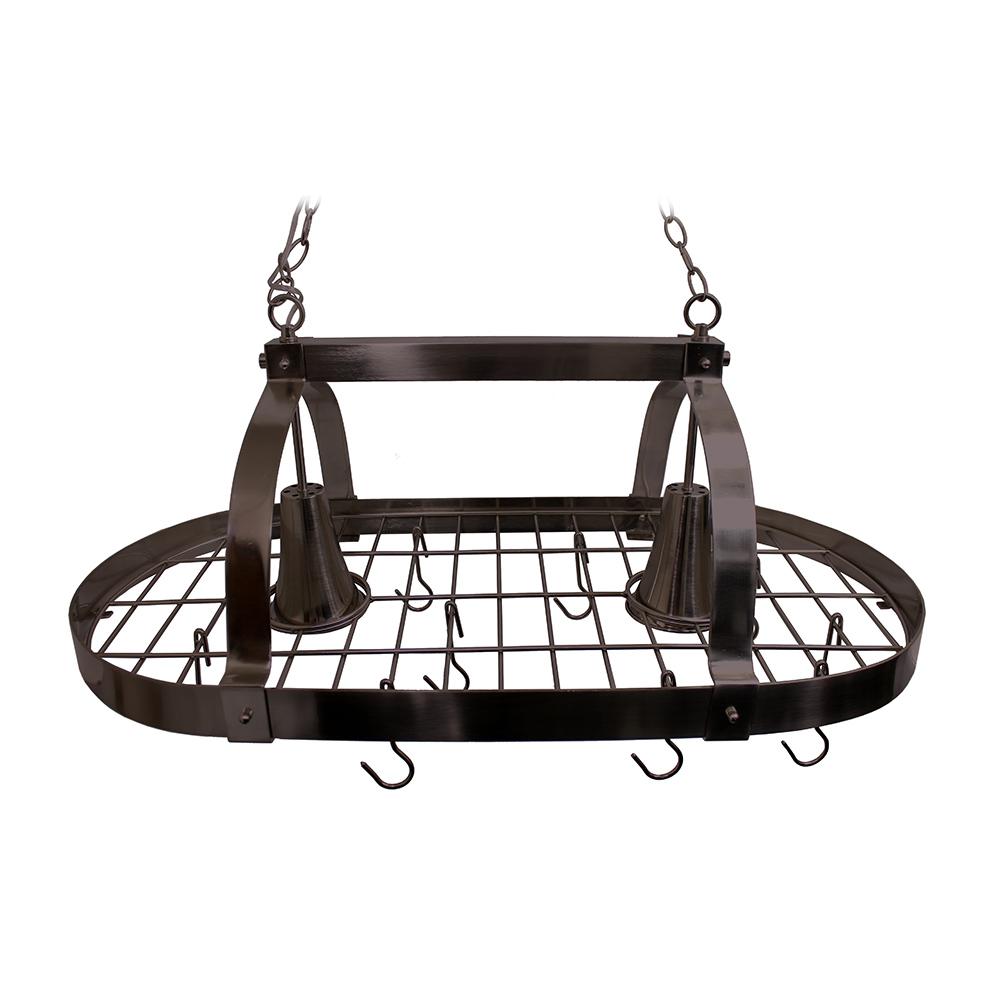 2 Light Kitchen Pot Rack with Downlights