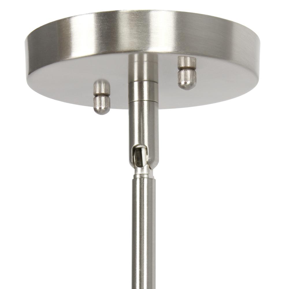 5.75" 1-Light Cylindrical Clear Hanging Ceiling Pendant, Brushed Nickel