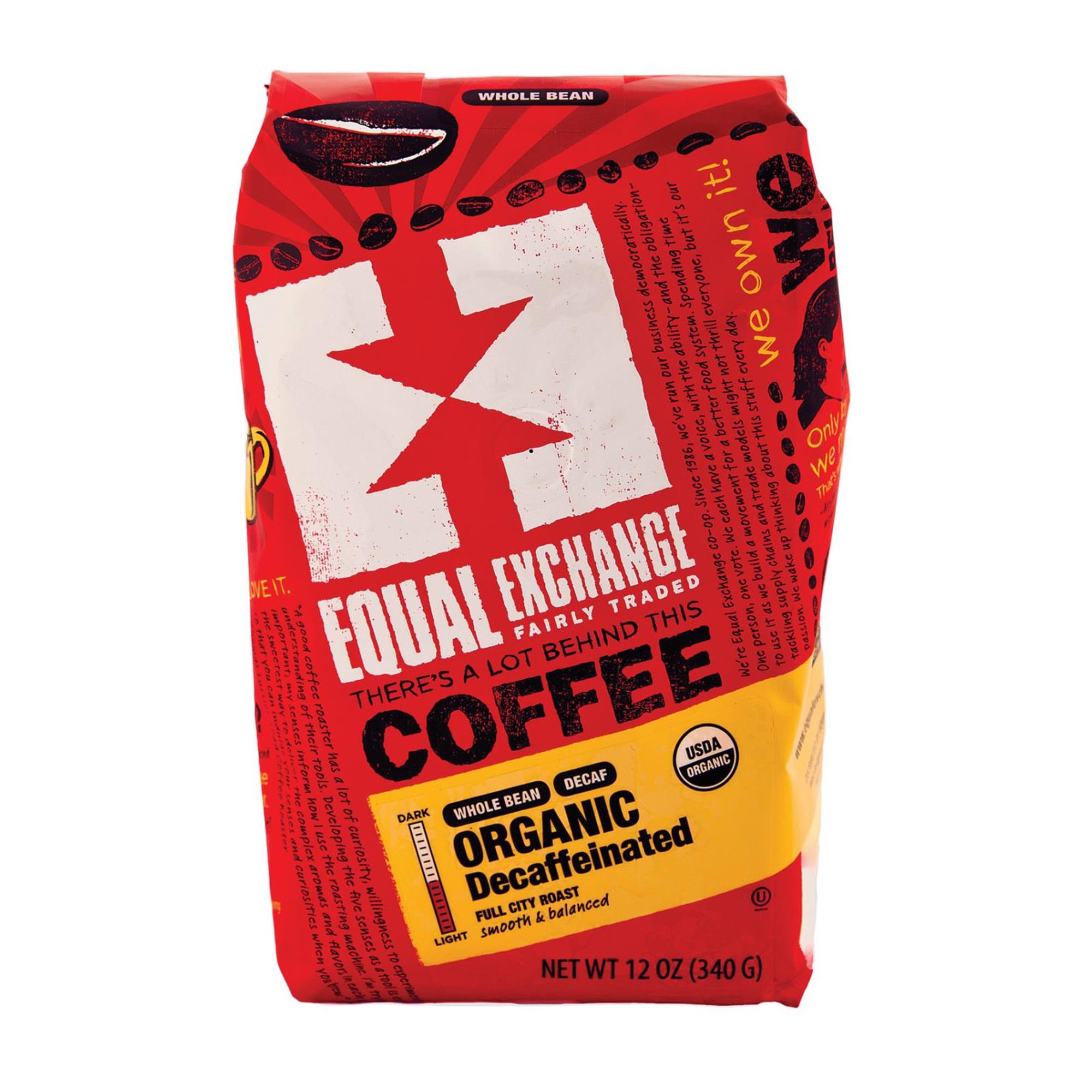 Equal Exchange Whole Bean Decaf Coffee (6x12 Oz)