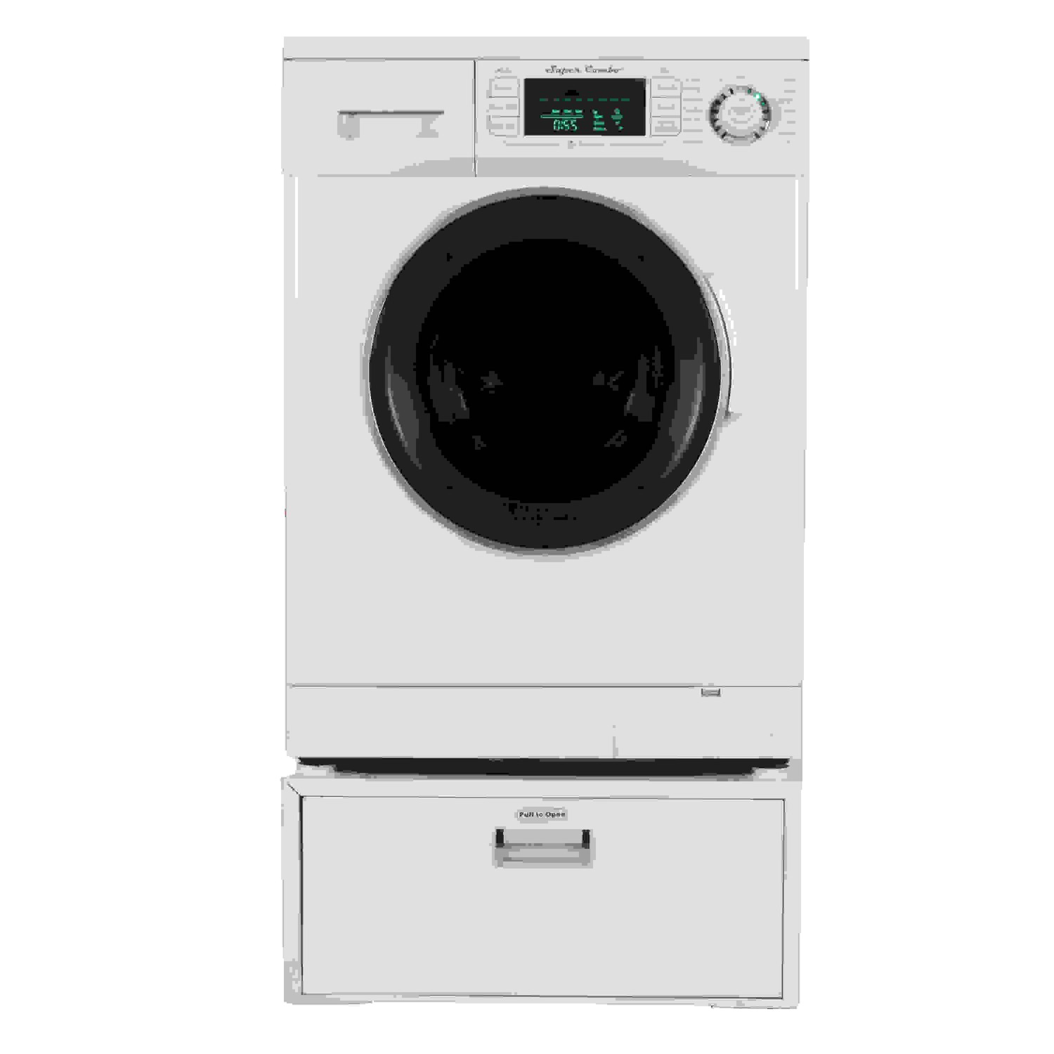 13 lbs Compact  All in one Combo Washer/Dryer with Pedestal, White