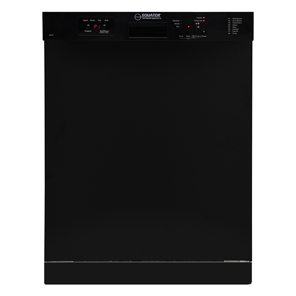 Equator 14 place Black Dishwasher Built In Sanitize with 2 Level Wash Racks				