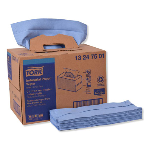 INDUSTRIAL PAPER WIPER HANDY BOX SELFDISPENSING 4PLY 12.8INX16.5IN PAPER BLUE 1X180