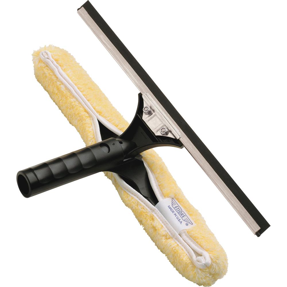 Ettore Stainless BackFlip Cleaning Tool - 10" Blade - Light Weight, Grooved Handle, Fatigue Resistant - Stainless Steel