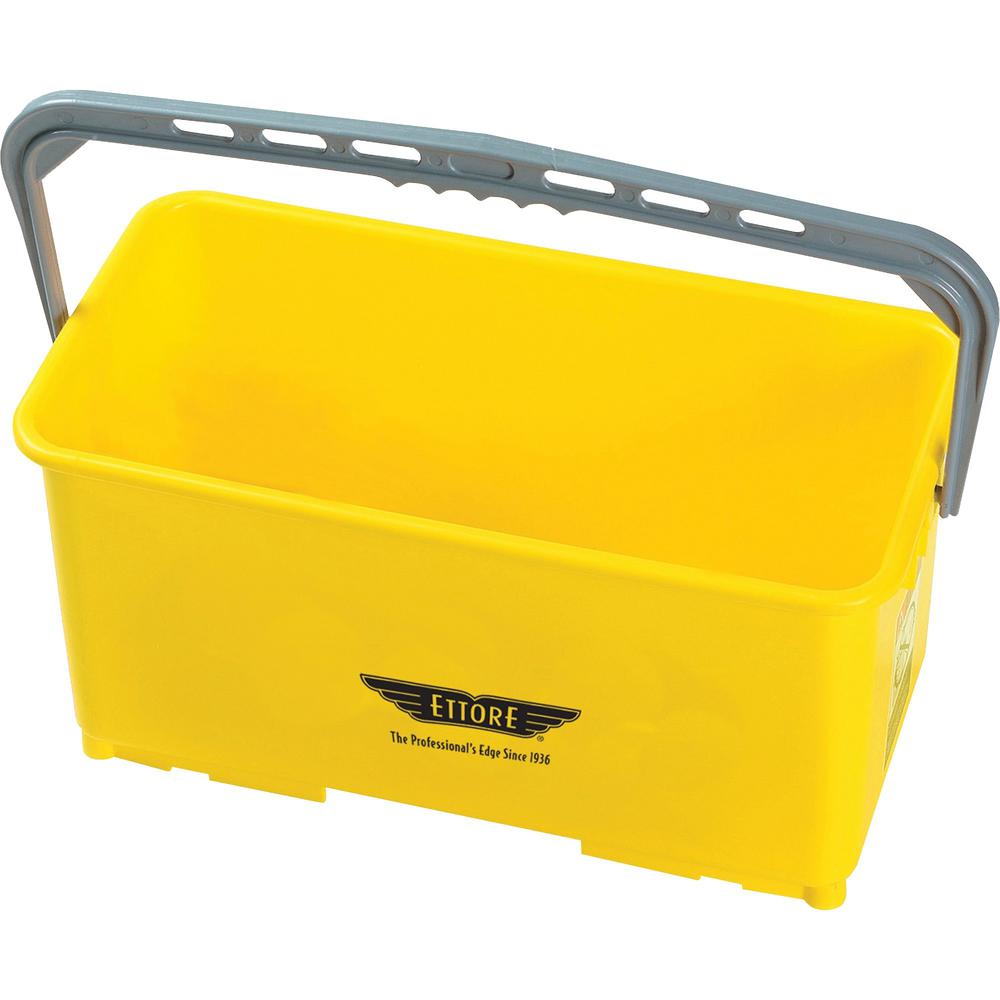 Ettore 6-gallon Super Bucket - 24 quart - Handle, Secure Grip - 10.5" x 21.8" x 11.8" - Yellow - 1 Each