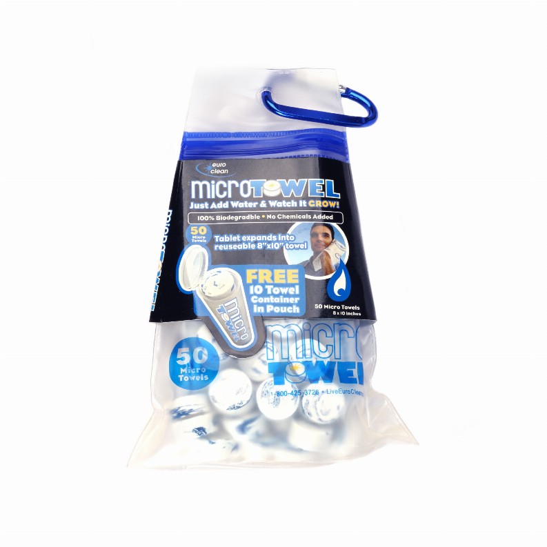 Microtowel Capsules/Tablets Compressed Biodegradable Cloths