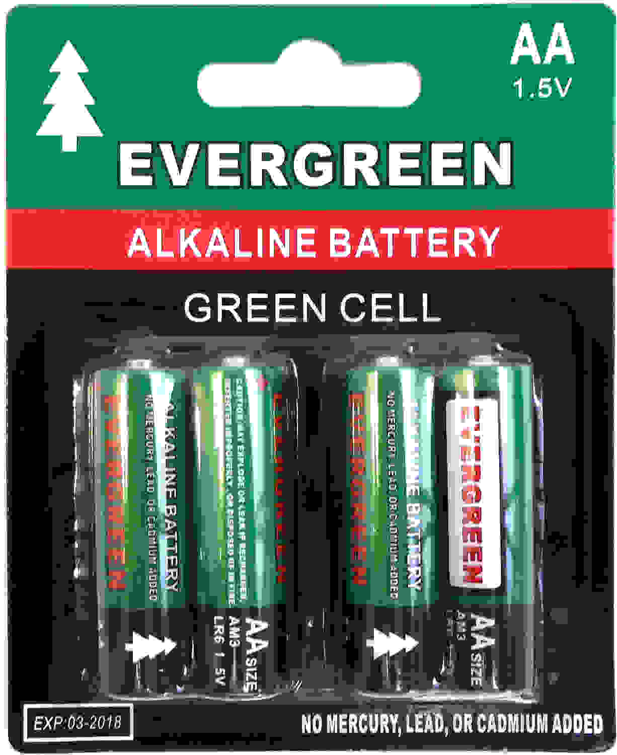 Evergreen 4 Pack Aa Cell Alkaline Battery