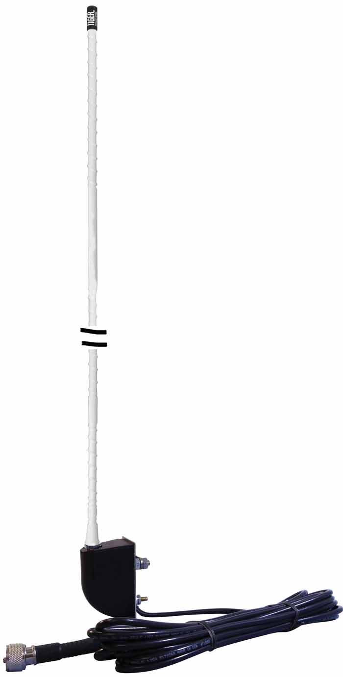 4'Fiberglass No Ground Antenna Side Mount (White)