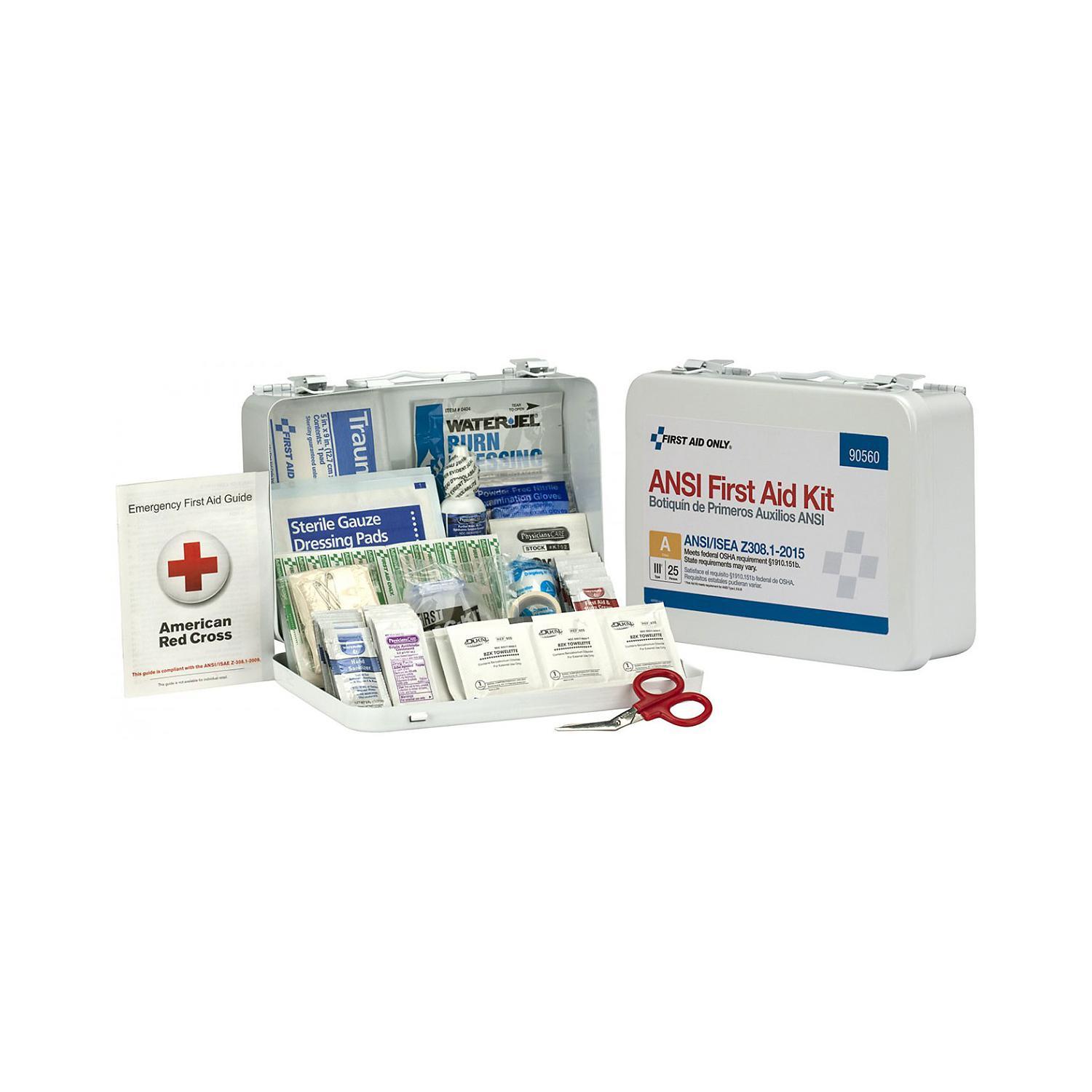 ANSI Class A 25 Person Bulk First Aid Kit for 25 People, 89 Pieces