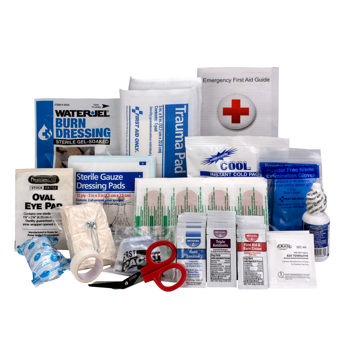 ANSI 2015 Compliant First Aid Kit Refill, Class A, 25 People, 89 Pieces