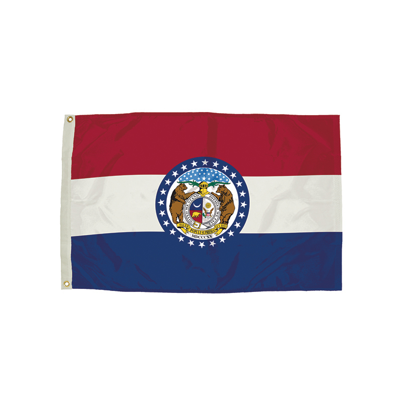 Durawavez Nylon Outdoor Flag with Heading & Grommets, Missouri, 3ft x 5ft