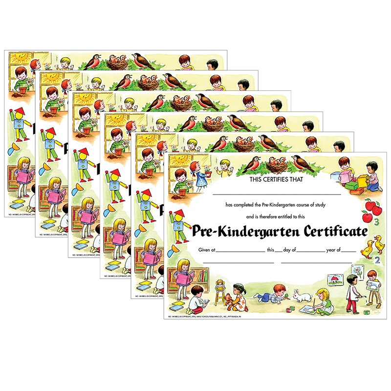 Pre-Kindergarten Certificate, 30 Per Pack, 6 Packs