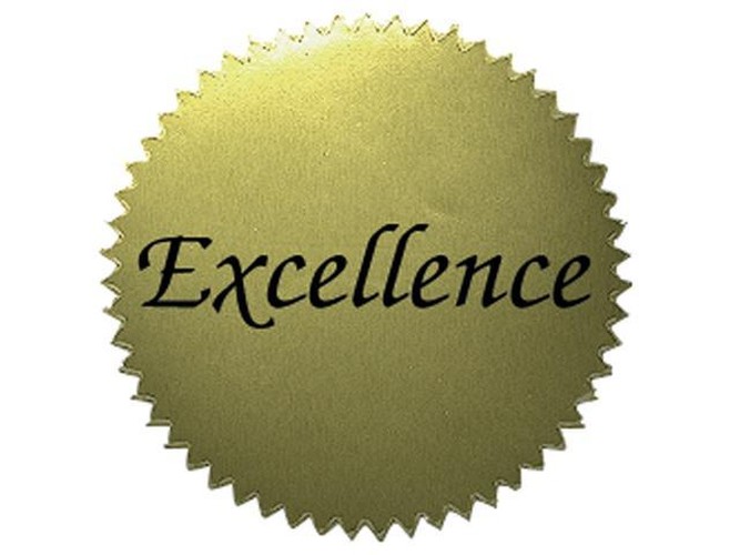 Excellence 2" Gold Certificate Seals, 50 Per Pack, 6 Packs