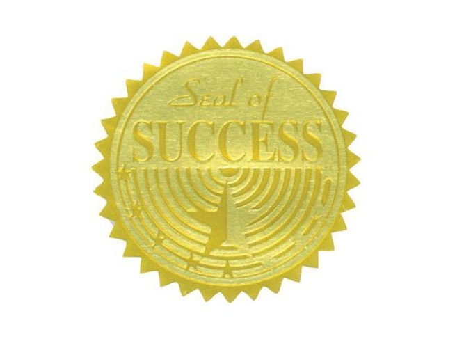 Gold Foil Embossed Seals, Seal of Success, 54 Per Pack, 3 Packs