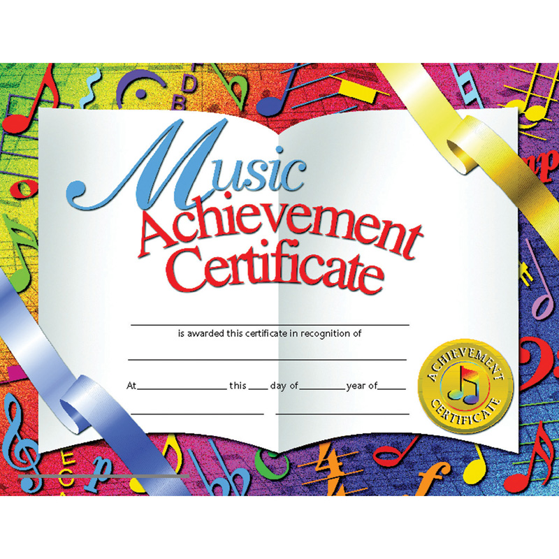 Music Achievement Certificate, 30 Per Pack, 3 Packs