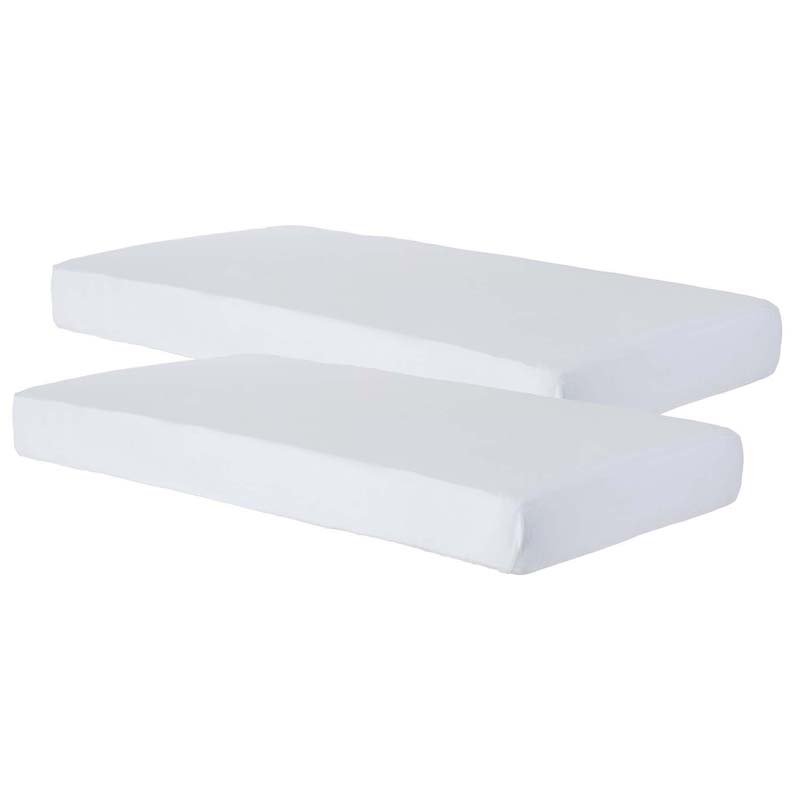 SafeFit Elastic Fitted Sheet, Compact-Size, White, Pack of 2