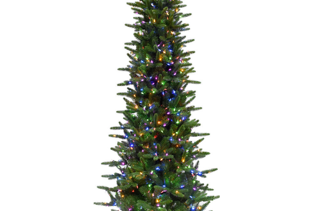 Fraser Hill Farm 6.5' Carmel Pine Christmas Tree - 8F Dual LED Lght, EZ