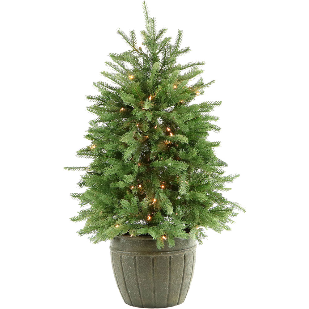 Fraser Hill Farm 4' Potted Pine Tree-Clear Lights, In Pot