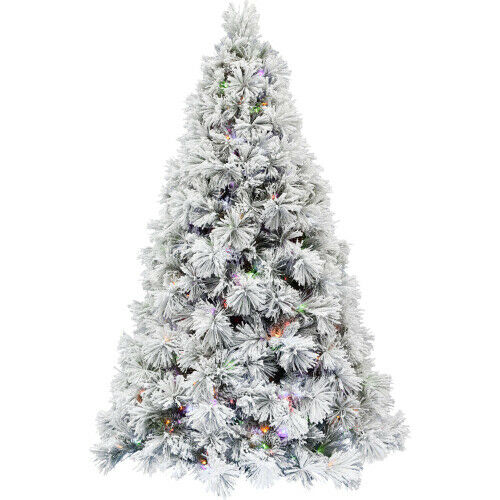 FHF 6.5' Sugar Hill Snowy Pine with Pinecones, 8F Dual Lights