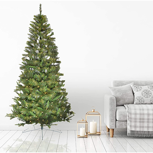 FHF 7.5' Half Tree, Warm White LED Lights