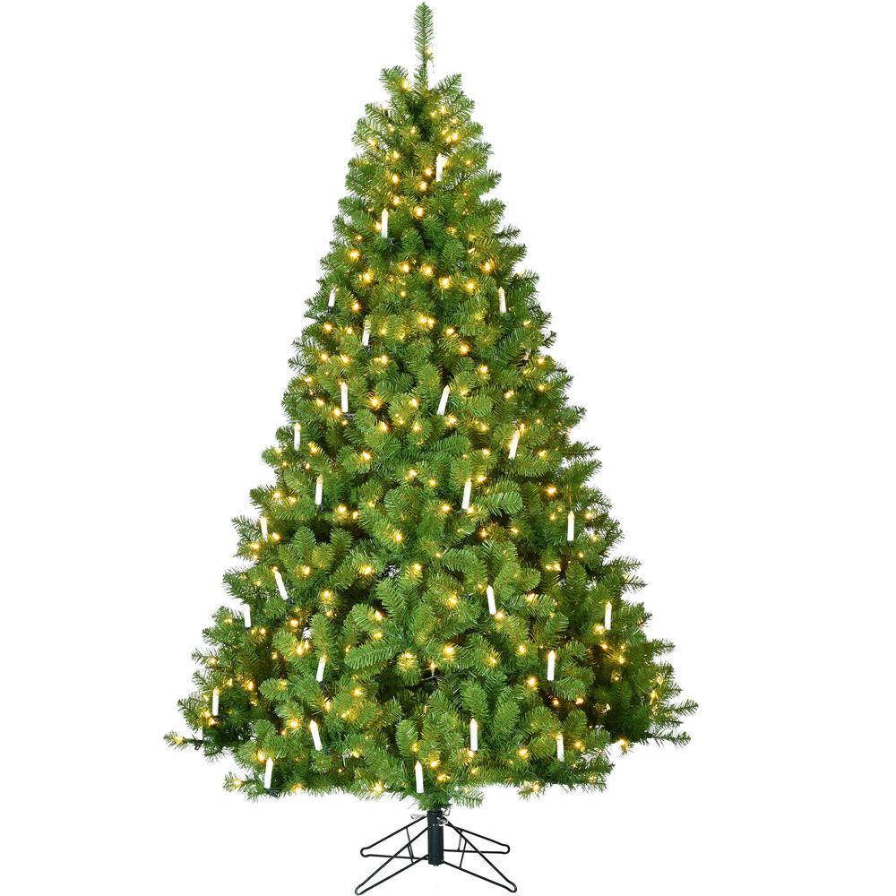 FHF 6.5' Vintage Christmas Tree, Classic Candle & Warm White LED Lights