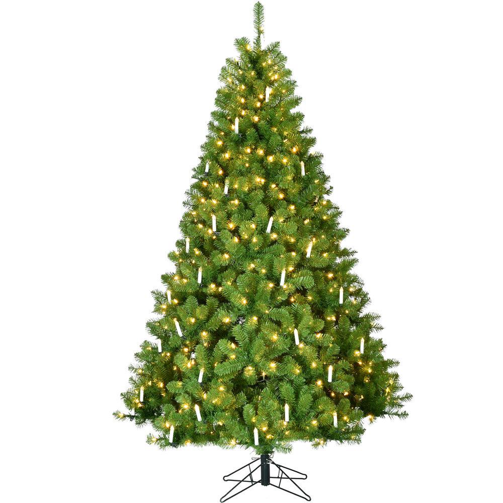 FHF 7.5' Vintage Christmas Tree, Classic Candle & Warm White LED Lights