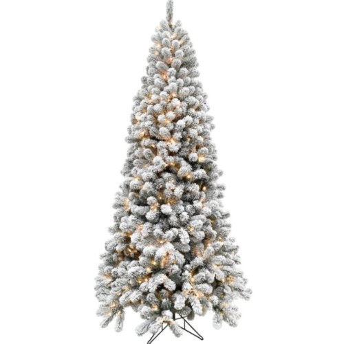 FHF 10' Snowy Pine Christmas Tree, Warm White LED, EZ Connect