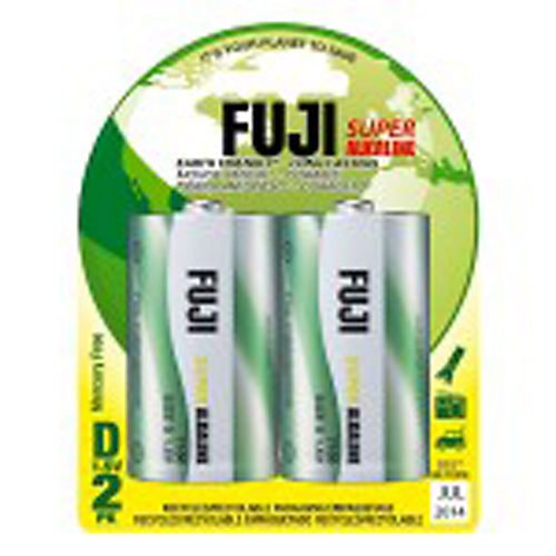 FUJI ENVIROMAX 4100BP2 EnviroMax D Super Alkaline Batteries, 2 pk
