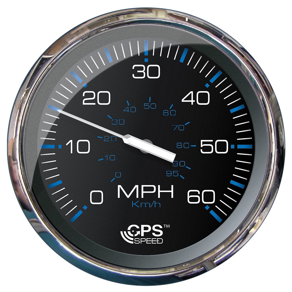 Faria 5" Speedometer (60 MPH) GPS (Studded) Chesapeake Black w/Stainless Steel